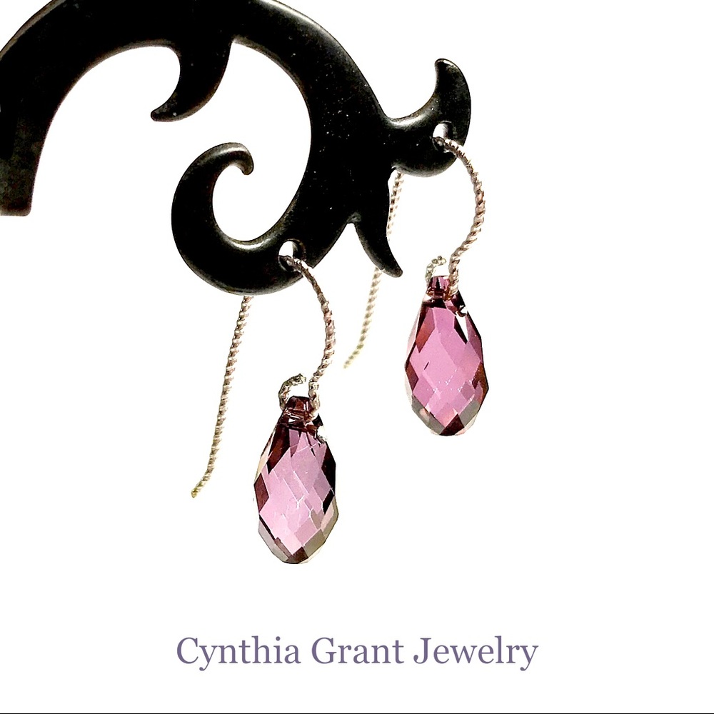 Swarovski and Sterling Briollete Earings